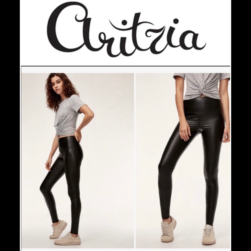 Aritzia Wilfred Black Daria faux Leather Legging S